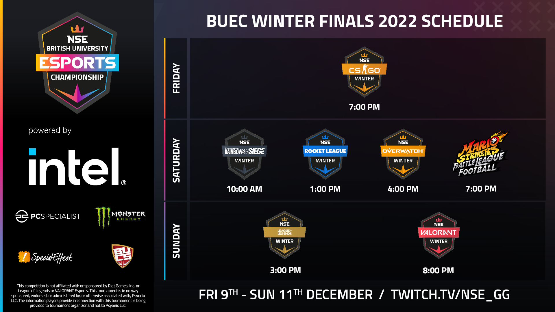 BUEC Winter 2022 Finals Sunday Schedule & Preview National Student